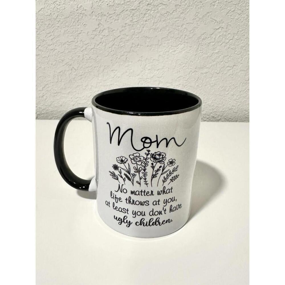 White And Black Funny Mom Mug, Mom Gifts New